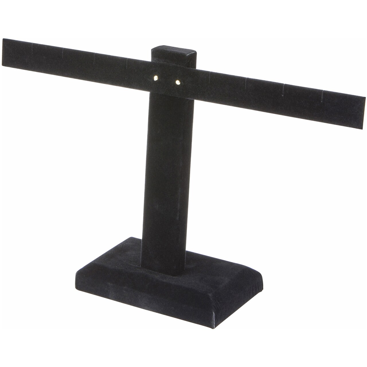 Plymor Black Velvet T-Bar Earring Display Stand Four Pair Earring Display Stand, 10.25" W x 6" H
